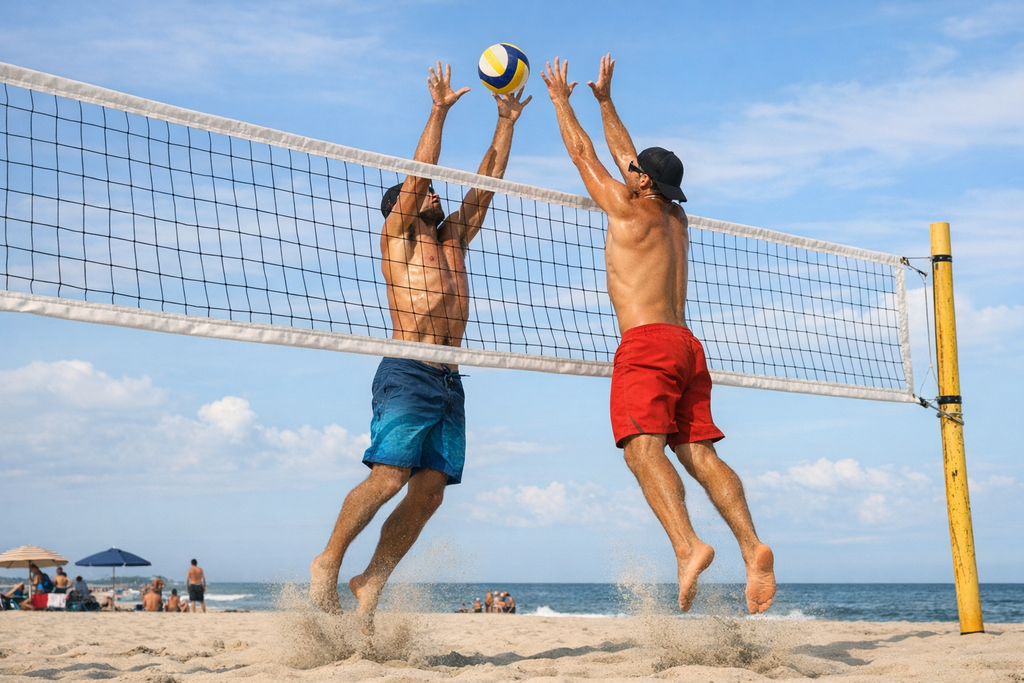 Beachvolleyballfeld am Strand