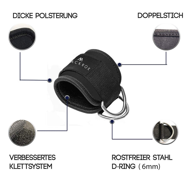 BLACKROX Fußschlaufen ONEKAMA Kabelzug Krafttraining Gewichtsmanschetten