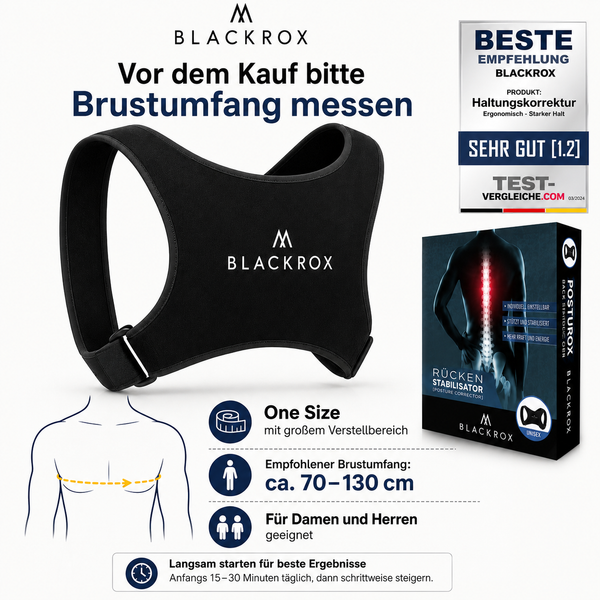 BLACKROX POSTUROX V1 Rücken-Geradehalter Schwarz Haltungskorrektur – Einsatzbereich