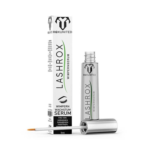 ROXUNITED Cosmetics LASHROX Wimpernserum ohne Hormone Wimpernwachstum Augenbrauenserum