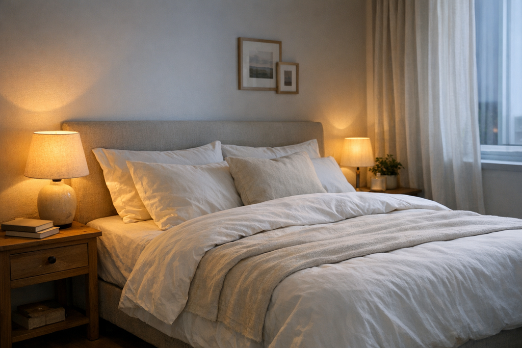 Schlafzimmer am Abend