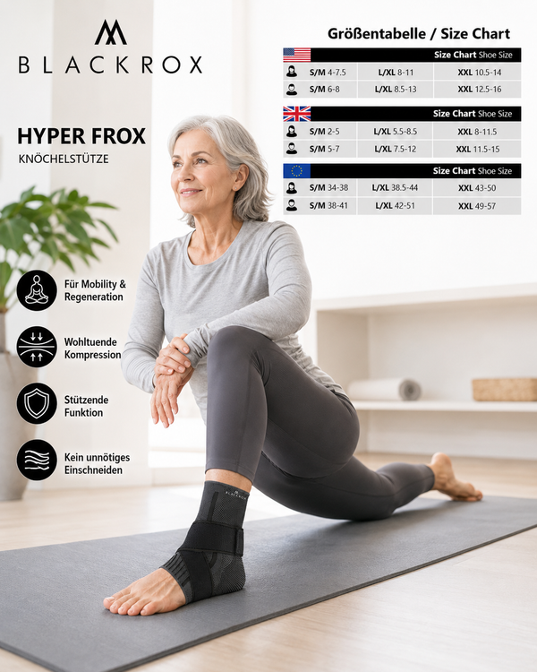 BLACKROX HYPER FROX Sprunggelenkbandage Sport Fußgelenkstütze – Nahaufnahme