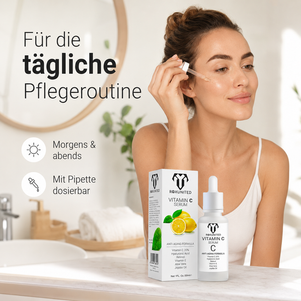 ROXUNITED Vitamin C Serum 30ml Gesicht Anti-Aging Aufhellend – Detailansicht