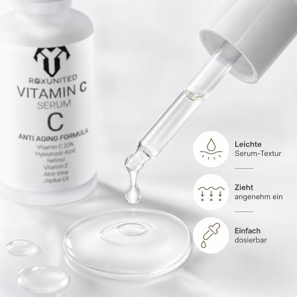 ROXUNITED Vitamin C Serum 30ml Gesicht Anti-Aging Aufhellend – Anwendung