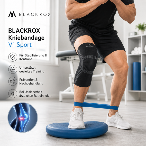 BLACKROX Kniebandage V1 Sport Fitness Krafttraining Kniestütze – Material