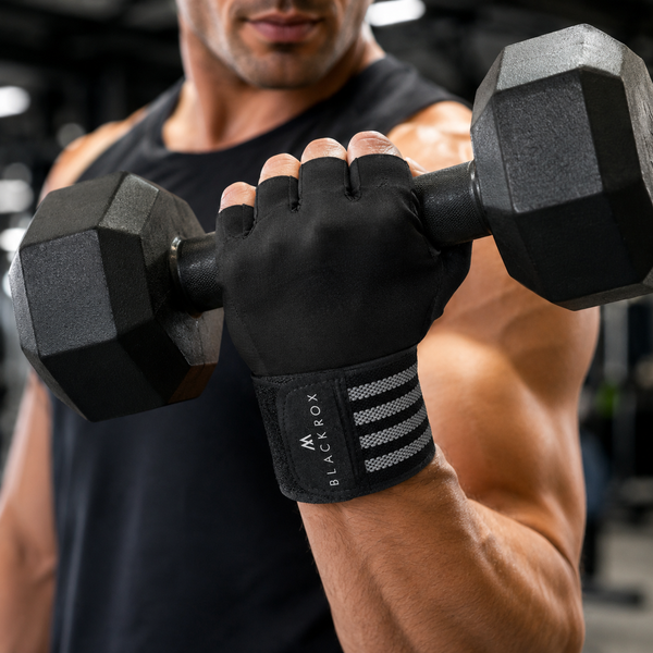 BLACKROX Fitnesshandschuhe V1 Training Gym Kraftsport – Nahaufnahme