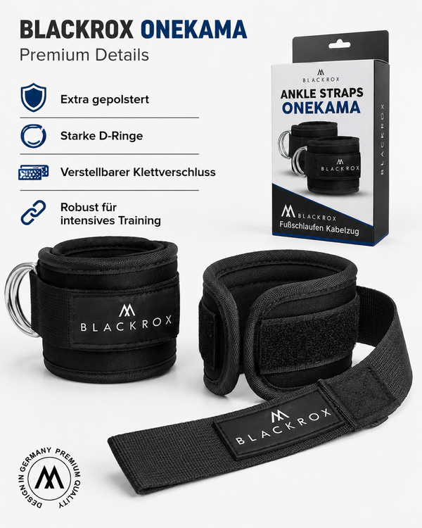BLACKROX ONEKAMA Fußschlaufen Kabelzug Beintraining Fitness – Detailansicht