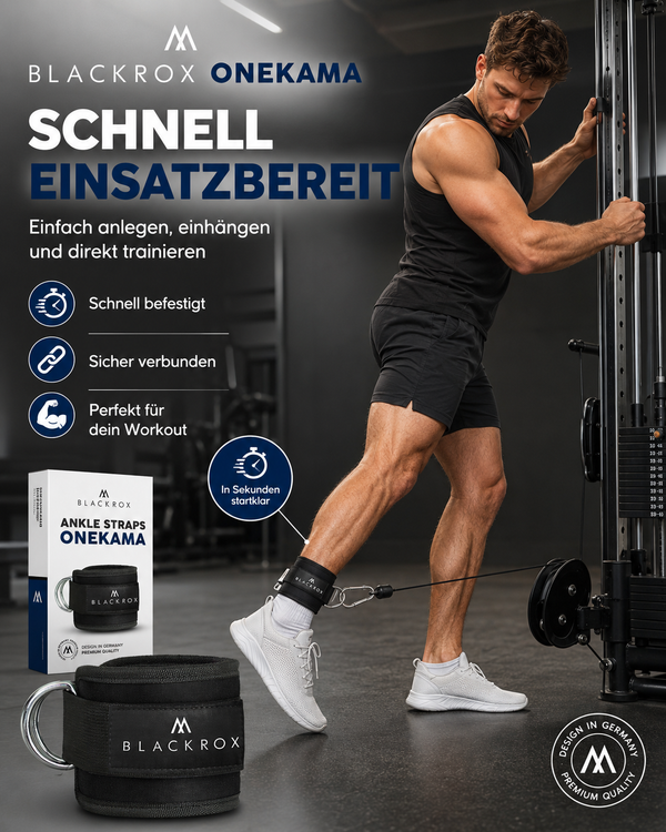 BLACKROX ONEKAMA Fußschlaufen Kabelzug Beintraining Fitness – Training