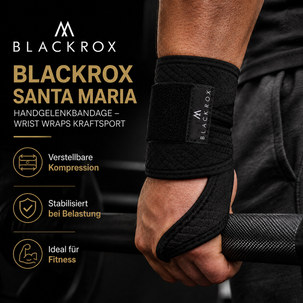 BLACKROX SANTA MARIA Handgelenkbandage Wrist Wraps Kraftsport – Detailansicht