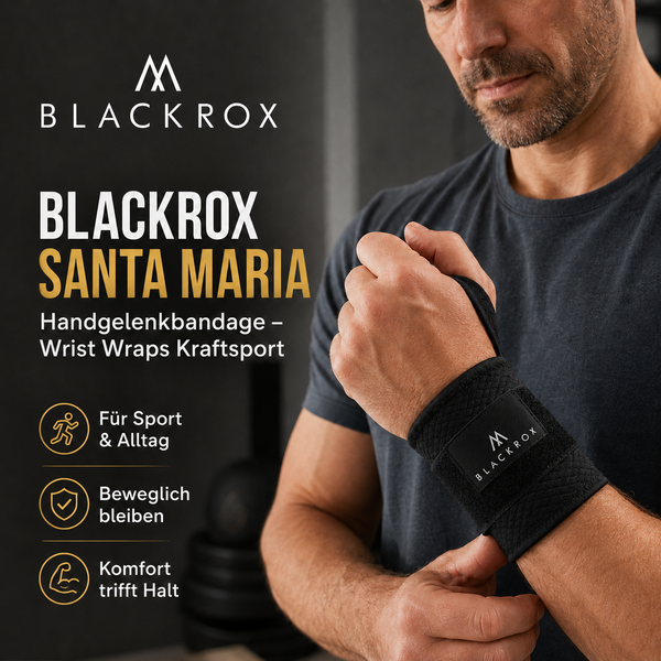 BLACKROX SANTA MARIA Handgelenkbandage Wrist Wraps Kraftsport – Tragekomfort