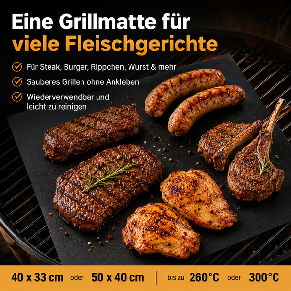 BLACKROX BBQROX Grillmatten Antihaft 3er Set Wiederverwendbar – Gesamtansicht