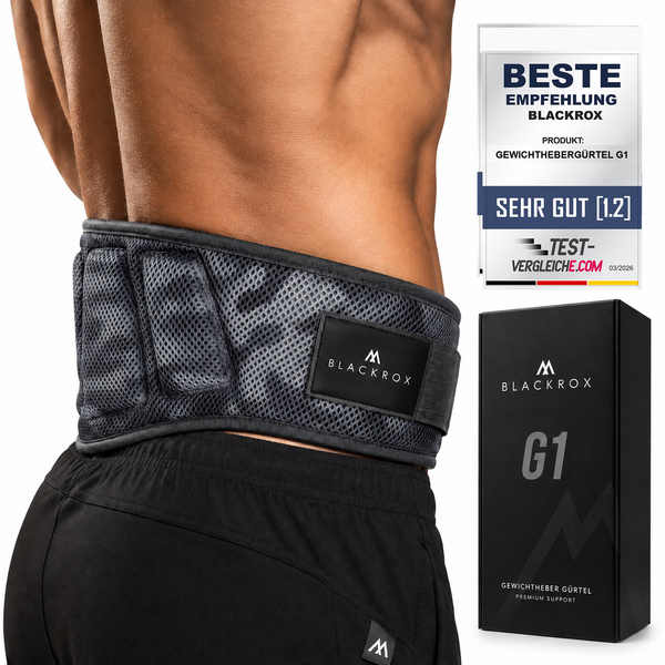 BLACKROX G1 Gewichthebergürtel – Kraftsport Trainingsgürtel – Militärgrau
