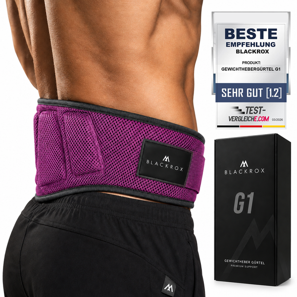 BLACKROX G1 Gewichthebergürtel – Kraftsport Trainingsgürtel – Pink