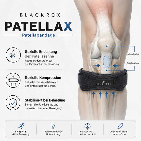 BLACKROX PATELLAX Patellabandage Kniebandage Patellasehne Sport – Anwendung