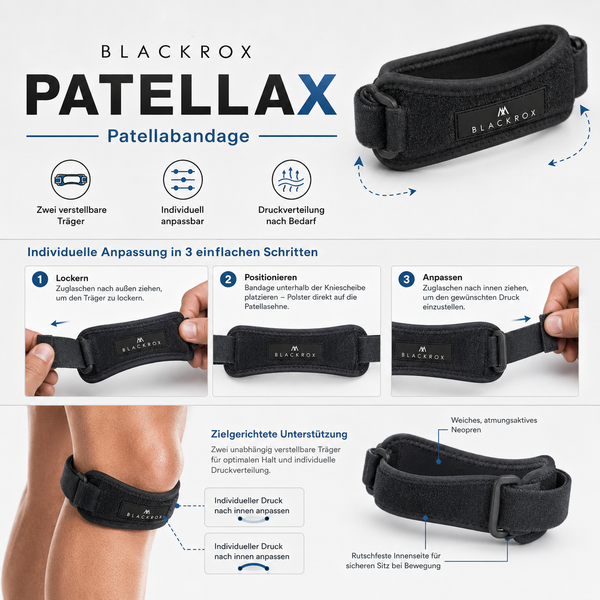 BLACKROX PATELLAX Patellabandage Kniebandage Patellasehne Sport – Einsatzbereich