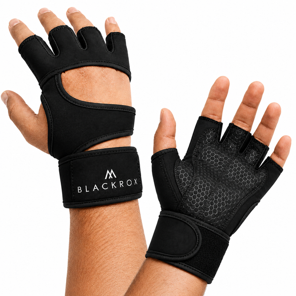BLACKROX Seattle Fitnesshandschuhe – Trainingshandschuhe Gym – Produktansicht Schwarz