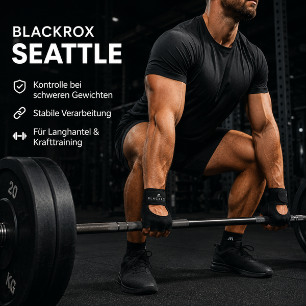 BLACKROX Seattle Fitnesshandschuhe – Trainingshandschuhe Gym – Beim Deadlift