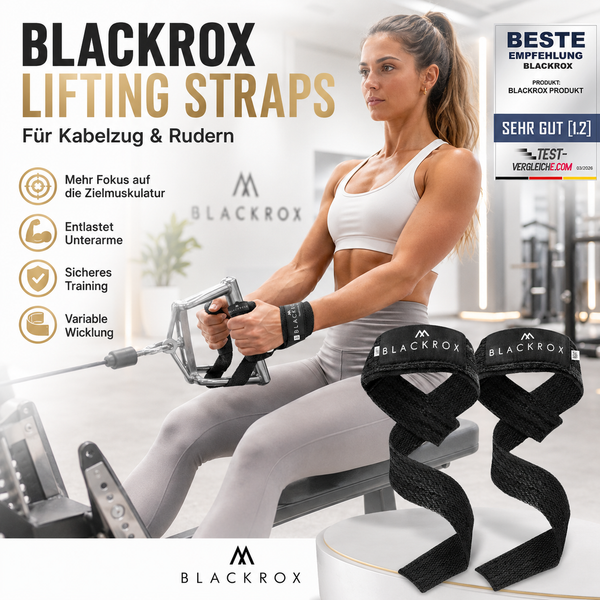 BLACKROX Zughilfen Lifting Straps Krafttraining Fitness Gym – Produktdetail