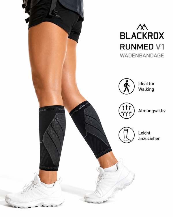 BLACKROX RUNMED V1 Wadenbandage Sport Laufen Wadenstütze – Kompression