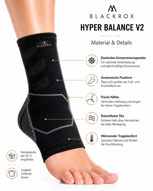 BLACKROX HYPER BALANCE V2 Sprunggelenkbandage Sport Fußgelenk – Material