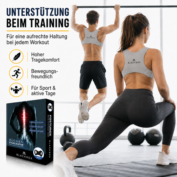 BLACKROX POSTUROX V1 Rücken-Geradehalter Grau Haltungskorrektur – Haltungskorrektur
