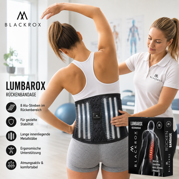BLACKROX LUMBAROX Rückenbandage Lendenwirbel Lendenstütze Sport – Stabilisierung