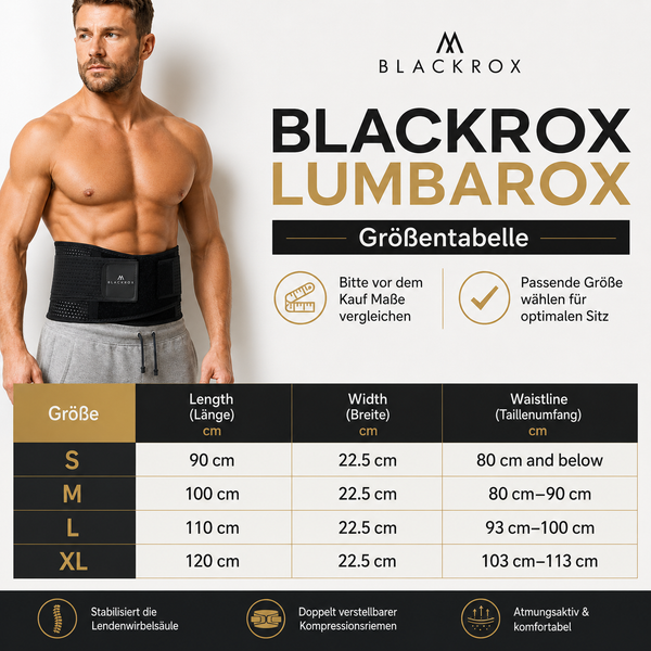 BLACKROX LUMBAROX Rückenbandage Lendenwirbel Lendenstütze Sport – Produktvorteile