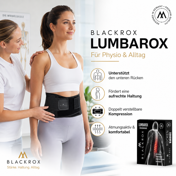 BLACKROX LUMBAROX Rückenbandage Lendenwirbel Lendenstütze Sport – Detailansicht