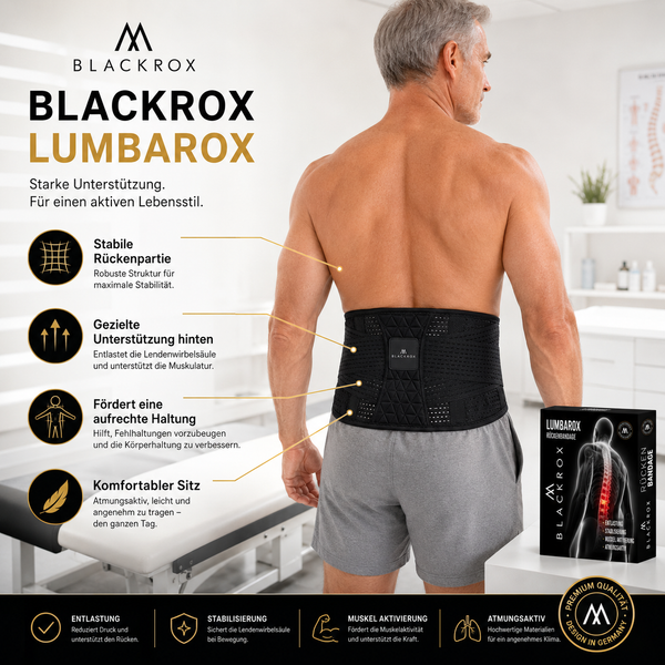 BLACKROX LUMBAROX Rückenbandage Lendenwirbel Lendenstütze Sport – Material
