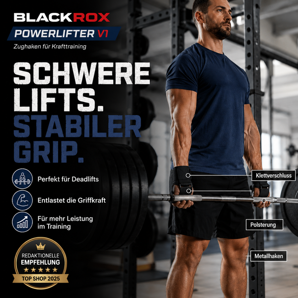 BLACKROX Powerlifter V1 Zughaken Krafttraining Lifting Hooks – Produktvorteile