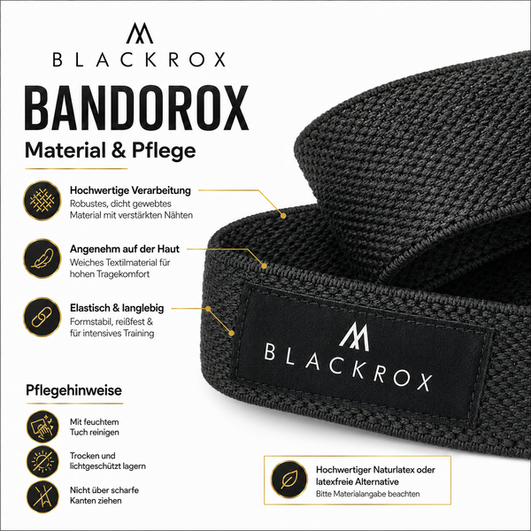 BLACKROX BANDOROX Fitnessband Lang Widerstandsband Training – Tragekomfort