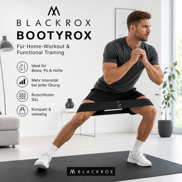 BLACKROX BOOTYROX Fitnessband Baumwolle Widerstandsband Po & Hüfte – Übung