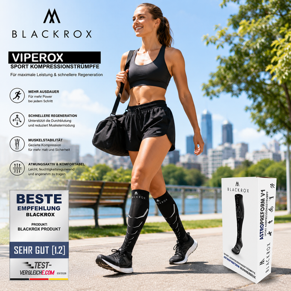 BLACKROX VIPEROX Kompressionsstrümpfe Laufen Regeneration Sport – Anwendung