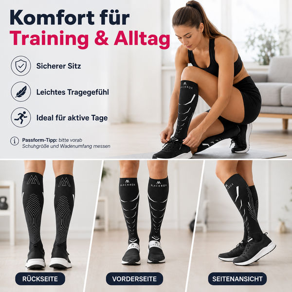BLACKROX VIPEROX Kompressionsstrümpfe Laufen Regeneration Sport – Größentabelle