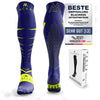 BLACKROX VIPEROX Kompressionsstrümpfe Laufen Regeneration Sport – Farbvariante Navy Gelb