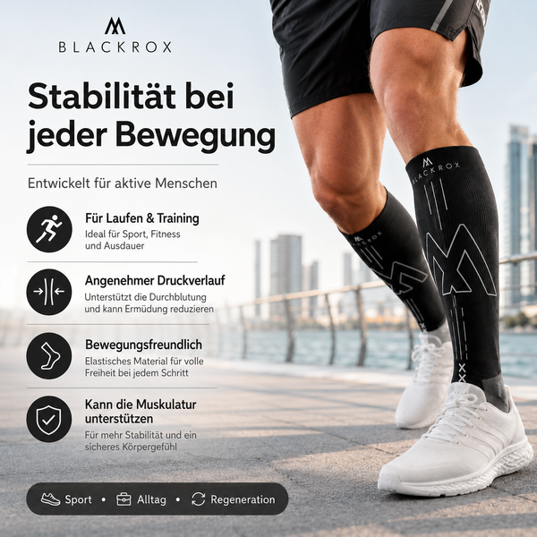 BLACKROX RUNNERROX Kompressionsstrümpfe Laufen Regeneration Sport – Tragekomfort