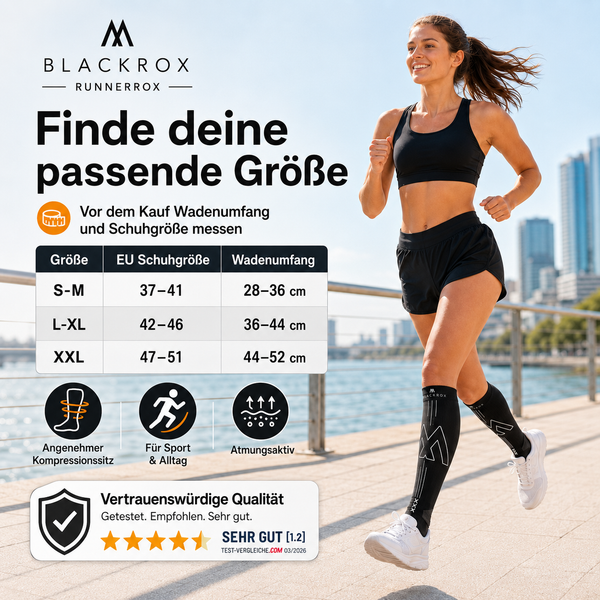 BLACKROX RUNNERROX Kompressionsstrümpfe Laufen Regeneration Sport – Detailansicht