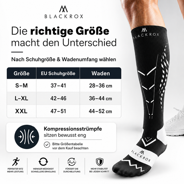 BLACKROX ALIENROX Kompressionsstrümpfe Laufen Regeneration – Rückansicht