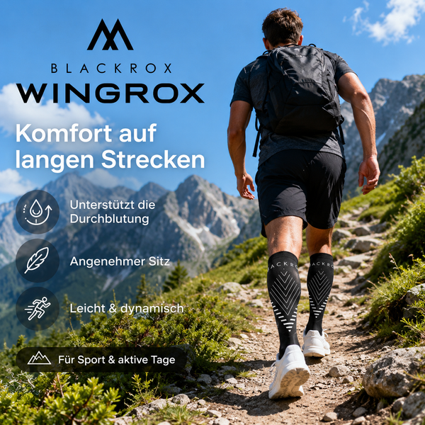 BLACKROX WINGROX Kompressionsstrümpfe Running Fitness Marathon – Detailansicht