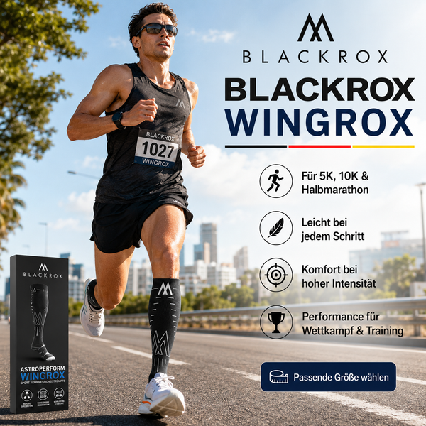 BLACKROX WINGROX Kompressionsstrümpfe Running Fitness Marathon – Anwendung