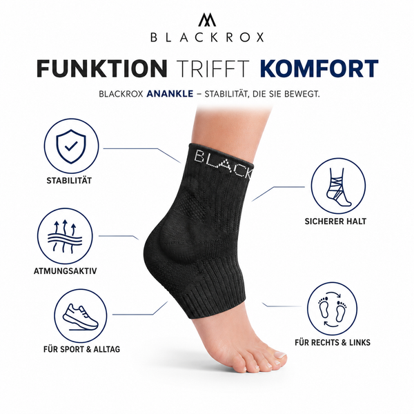 BLACKROX ANANKLE Sprunggelenkbandage Silikon Fußgelenkstütze – Funktion