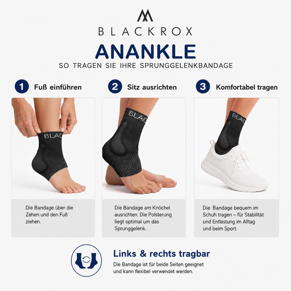 BLACKROX ANANKLE Sprunggelenkbandage Silikon Fußgelenkstütze – Silikonpolster