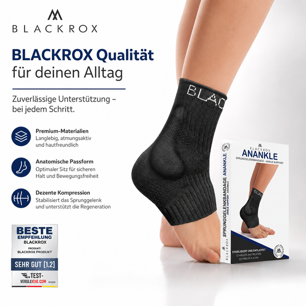 BLACKROX ANANKLE Sprunggelenkbandage Silikon Fußgelenkstütze – Tragekomfort
