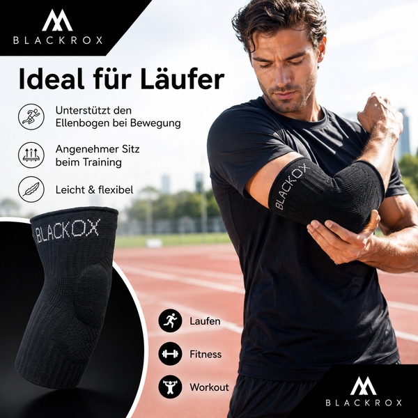 BLACKROX LUMIOROX Ellenbogenbandage Sport Ellenbogenstütze – Detailansicht