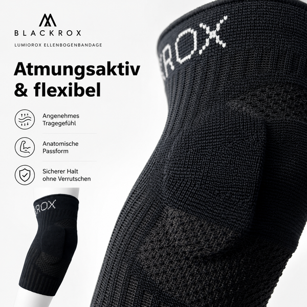 BLACKROX LUMIOROX Ellenbogenbandage Sport Ellenbogenstütze – Tragekomfort