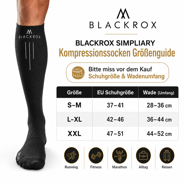 BLACKROX SIMPLIARY Kompressionsstrümpfe Running Fitness Marathon – Detailansicht