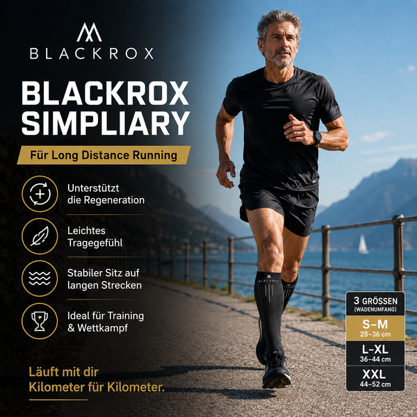 BLACKROX SIMPLIARY Kompressionsstrümpfe Running Fitness Marathon – Nahaufnahme