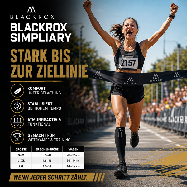 BLACKROX SIMPLIARY Kompressionsstrümpfe Running Fitness Marathon – Anwendung