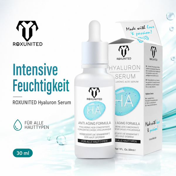 ROXUNITED Hyaluron Serum 30ml Gesicht Anti-Aging Feuchtigkeit – Detailansicht