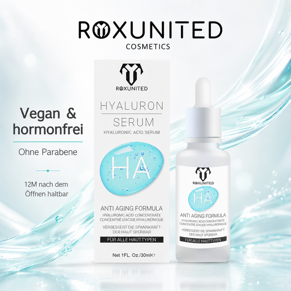 ROXUNITED Hyaluron Serum 30ml Gesicht Anti-Aging Feuchtigkeit – Hautpflege